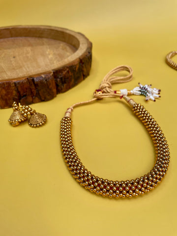 Thick Thushi choker with Jhumkas