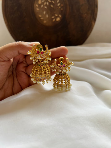 Kemp stone Chand Jhumkas