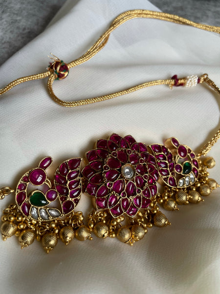 Kundan look alike kemp choker with Jhumkas