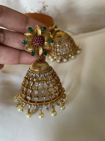 Jumbo cutwork Ad jhumkas