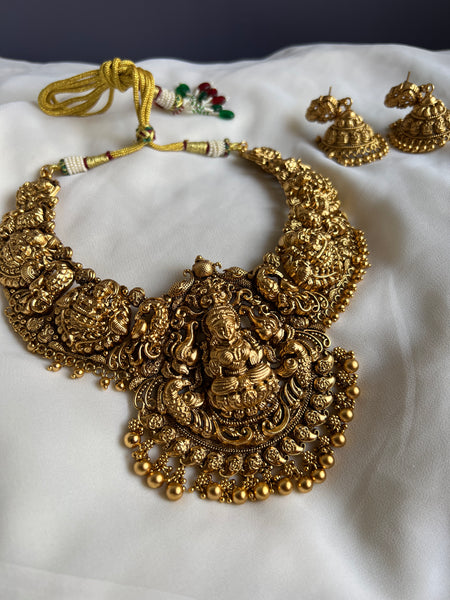 Nagas Lakshmi necklace with Jumbo jhumkas