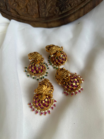 Kemp mayoora Jhumkas