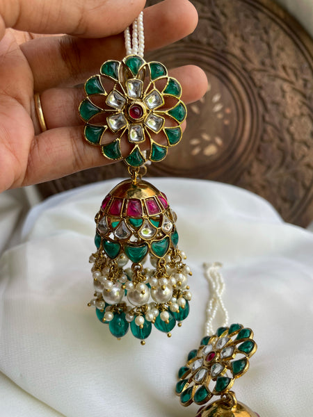 Kundan double layer Jhumkas