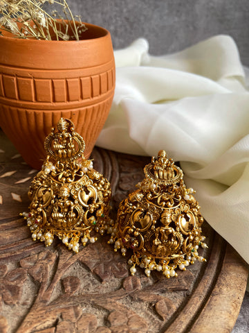 Jumbo Lakshmi cutwork Jhumkas