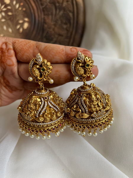 Bridal Lakshmi ad stone Jhumkas