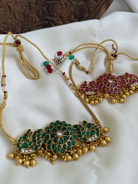 Kundan look alike kemp choker with Jhumkas