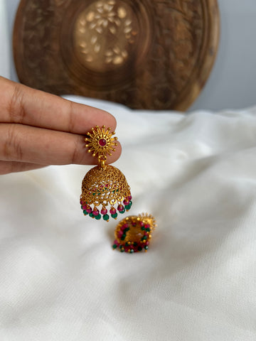 Matte color drop Jhumka