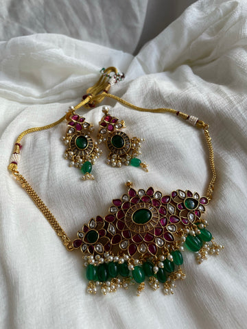 Kemp Jadau like choker with earrings