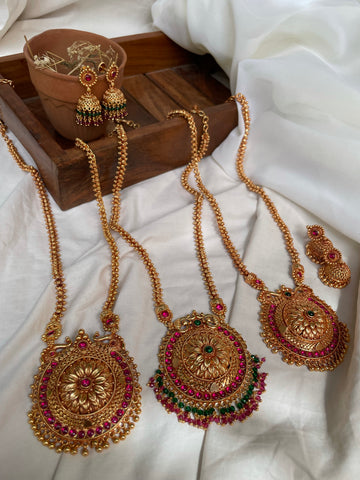 Antique Gold Haram with Jhumkas