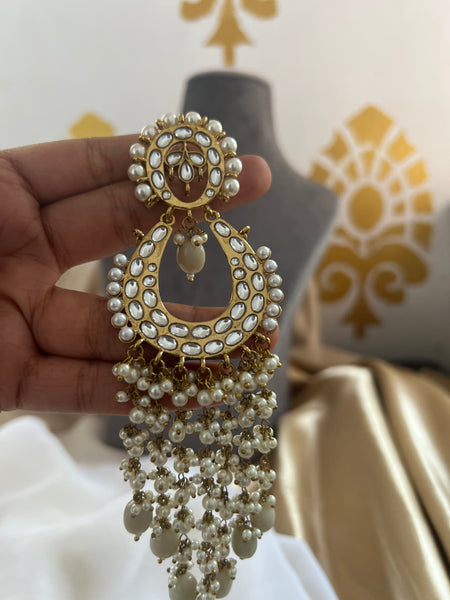 Polki like Bollywood long earrings