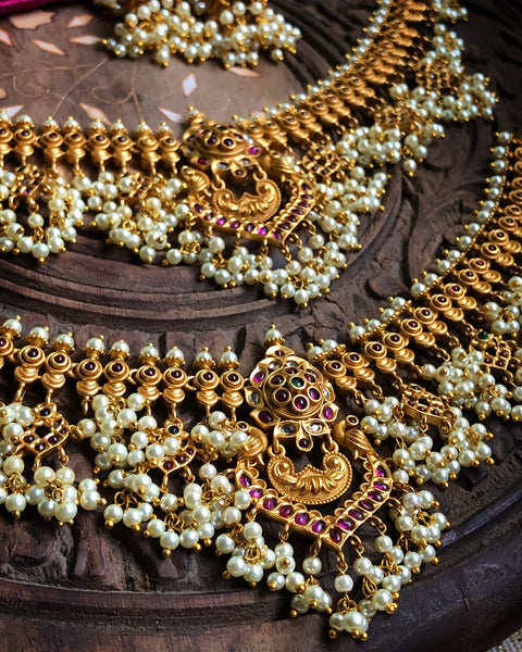 Bridal guttapusalu with jhumkas