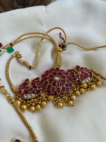 Kundan look alike kemp choker with Jhumkas