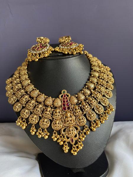 Bridal Lakshmi kemp necklace with Chaandbalis