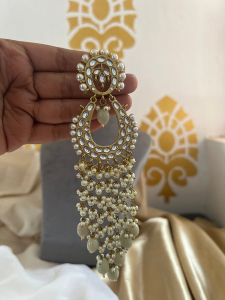 Polki like Bollywood long earrings