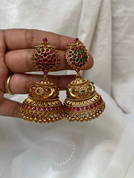 Antique temple kemp Jhumkas