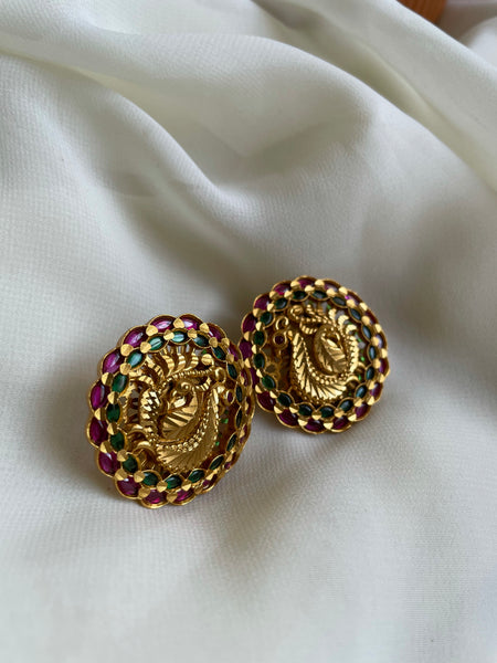 Jumbo peacock kemp studs