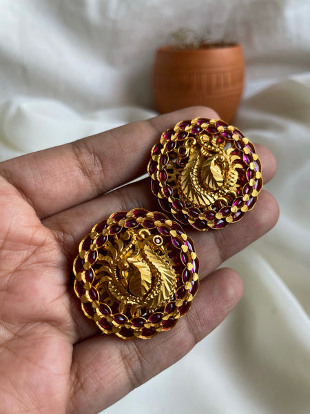 Jumbo peacock kemp studs