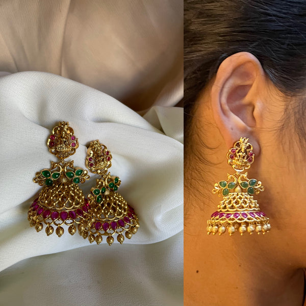 Cutwork Lakshmi kemp jhumkas