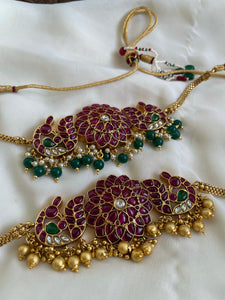 Kundan look alike kemp choker with Jhumkas