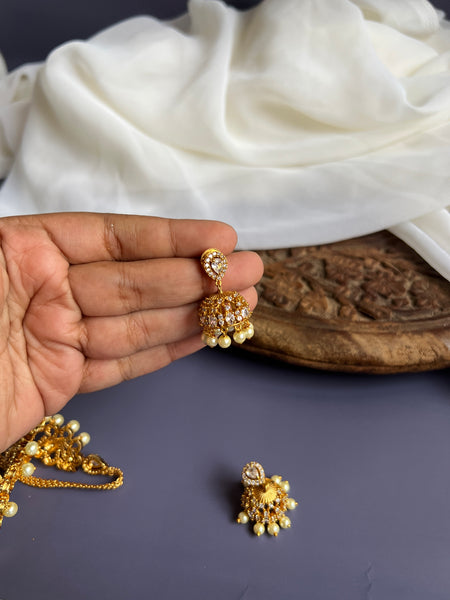 Mini-AD peacock choker with jhumkas